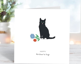 Black Cat Mother's Day Card, Cat Mom Gift