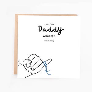 Ik heb mijn vader om mijn pink gewikkeld Kaart voor Vaderdag, vader Wenskaart |  Grappige kaart voor vader van baby, dochter, zoon