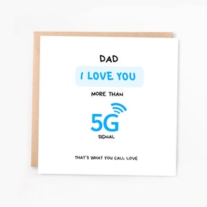 papa, je t'aime plus que carte de vœux | Carte de voeux drôle pour la fête des pères |  Carte du meilleur papa | Carte de voeux Fête des pères 5 g