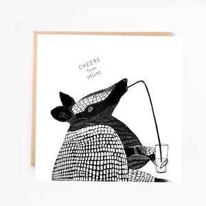 Gürteltier Grußkarte Muttertag Grußkarte | Karte für Mama | Illustrativ Karte Party Gürteltier