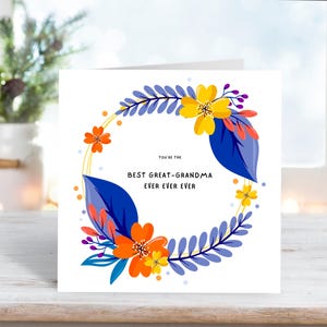 Beste overgrootmoeder Moederdagkaart voor overgrootmoeders, beste overgrootmoeder ooit, cadeau voor overgrootmoeders