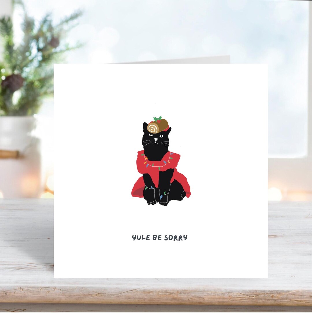 Funny Cat Christmas Card: Humor Xmas Greeting for Cat Lovers - Etsy