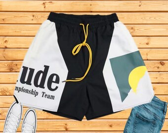 Rhude Shorts Sunset Theme Farbabstimmung Elastische Sport Casual Shorts High Street Strand Shorts Unisex