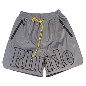 Rhude Shorts Letters Casual Sports Shorts American High Street Casual Loose Beach Shorts Unisex Grey