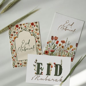 LOT DE CARTES EID | Carte de l'Aïd imprimable en téléchargement numérique | Cartes de voeux islamiques | Cadeau de l'Aïd Moubarak | 5 x 7 A6 4 x 6