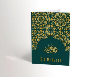 EID CARD | Printable Digital Download | Modern Eid Mubarak Greeting Card | 5x7 Folded