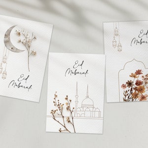 PACOTE DE CARTÕES EID | Cartão Eid para download digital para impressão | Cartões Islâmicos | Presente Eid Mubarak Eidi | 5x7A6 4x6