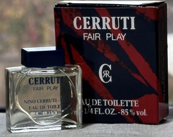 Vintage 80s miniature Nino Cerruti Fair Play, EdT 7ml, full, w/box (MEN'S)