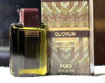 Vintage 80s miniature Puig Quorum, EdT 7ml, full, w/box (MEN'S)