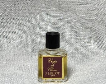 Vintage 80s miniature F. Millot ‘Crêpe de Chine’, Parfum 3ml, almost full