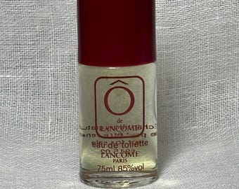 Vintage 80s miniature Ô de Lancome, EdT 7.5ml, red, full, no box
