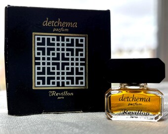 Vintage 80s miniature: Revillon ‘Detchema’, Parfum 2ml, full, w/box