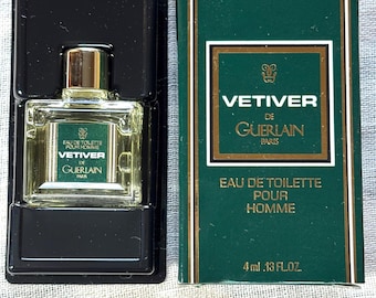 Vintage 80s miniature Guerlain Vetiver, EdT 4ml, full, w/box (MEN'S)