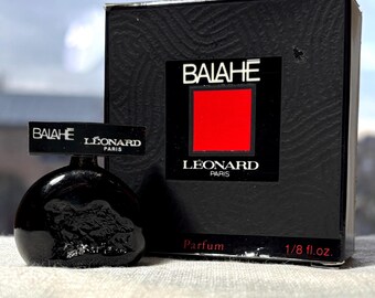 Vintage 80s miniature Léonard Balahé, Parfum 4ml, nearly full (?), w/box