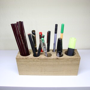 Pen holder made of reclaimed oak, solid wood, reclaimed wood, oak wood, folder for writing utensils, utensil, handmade