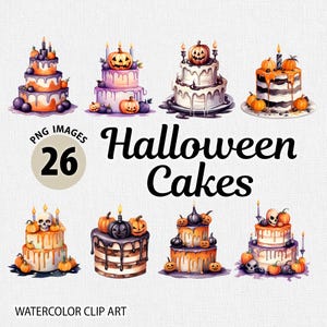 Aquarel Halloween-taart clipart png, transparante achtergrond, griezelige halloween-taarten, halloween eten clipart png, halloween-desserts png