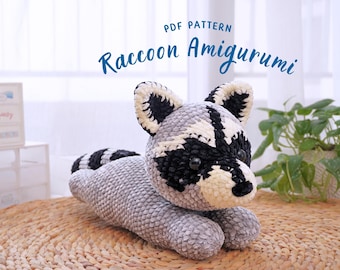 Raccoon Plush Amigurumi Crochet Pattern, Amigurumi Crochet Pattern, Amigurumi Crochet Pattern English, Handmade Amigurumi Crochet Pattern