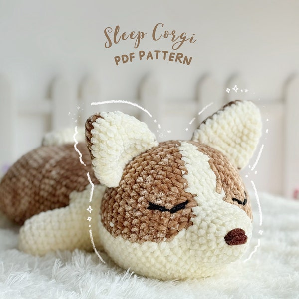 Corgi Dog Amigurumi Crochet Pattern, Amigurumi Crochet Pattern, Puppy Crochet Pattern English, Dog Crochet Pattern