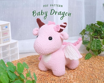 Baby Dragon Crochet Pattern, Amigurumi Crochet Pattern, Handmade Amigurumi Crochet Pattern, Adorable Dragon Crochet Pattern