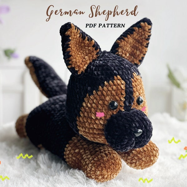 GermanShepherd Crochet Pattern, Amigurumi Crochet Pattern,Puppy Crochet Pattern English, Dog Crochet Pattern