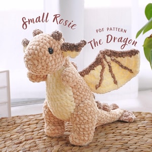 Klein Rosie de Draak-haakpatroon, amigurumi-haakpatroon, handgemaakt amigurumi-haakpatroon, schattige draak-haakpatroon