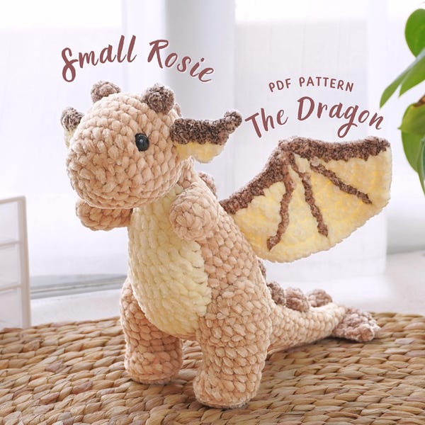 Kleine Rosie der Drache Häkelanleitung, Amigurumi Häkelanleitung, Handmade Amigurumi Häkelanleitung, entzückende Drachen Häkelanleitung