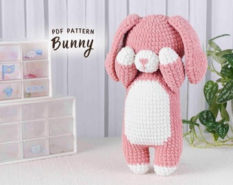 Schema all'uncinetto per coniglietto, schema all'uncinetto per amigurumi, peluche coniglietto in formato PDF per amigurumi, schema all'uncinetto fatto a mano per amigurumi, schema all'uncinetto in formato PDF