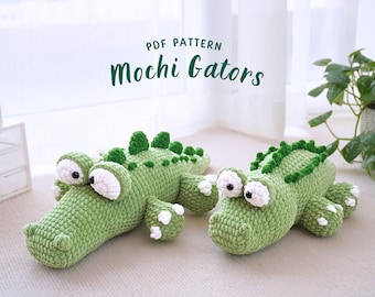 Paquete de patrones de crochet de Mochi Gators: patrón de cocodrilo regordete, patrón de cocodrilo regordete, patrones de crochet para amigurumi, patrón de crochet de cocodrilo