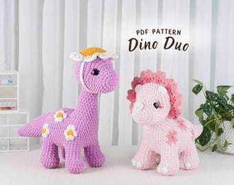 Dino Crochet Patterns Bundle | Dinosaur Pattern, Triceratops Pattern, Amigurumi Crochet Patterns, Cute Dino Plush Toy PDF