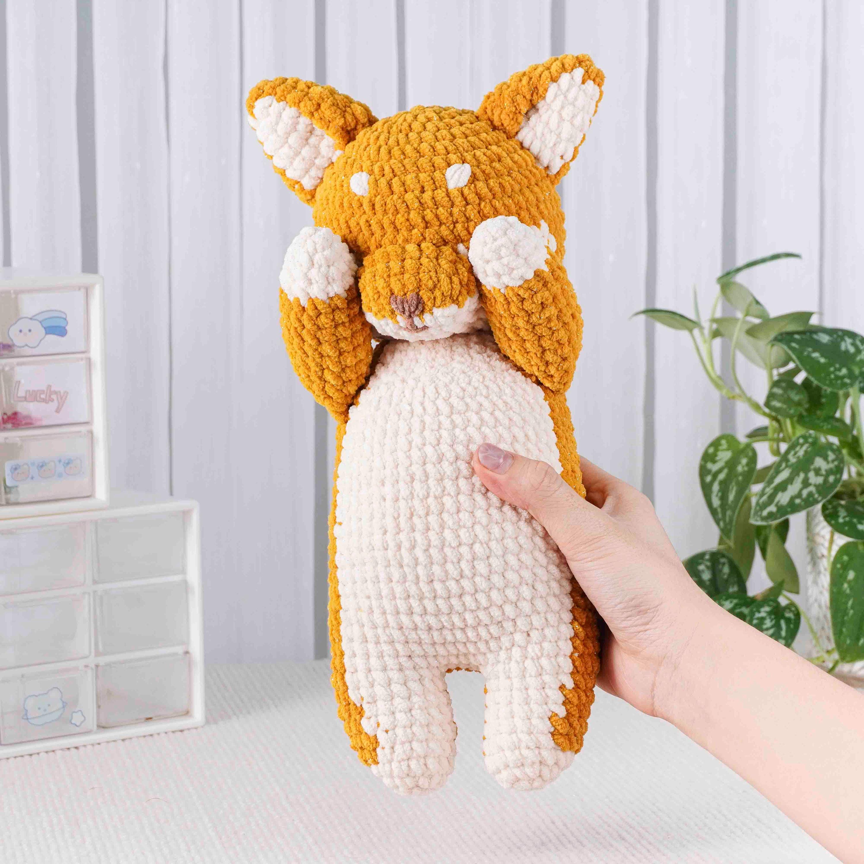 柴犬の編み図、あみぐるみ編み図、犬の編みぐるみぬいぐるみ（PDF