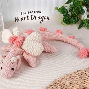 Heart Dragon Crochet Pattern, Amigurumi Crochet Pattern, Crochet Dragon Pattern, Handmade Amigurumi Crochet Pattern, PDF Crochet Pattern