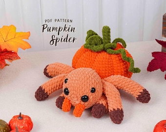 Pumpkin Spider Crochet Pattern, Halloween Crochet Pattern, Amigurumi Crochet Pattern, Spider Crochet Pattern, PDF Crochet Tutorial