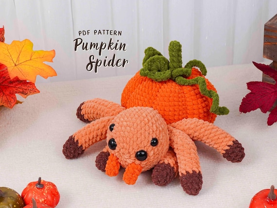 Pumpkin Spider Crochet Pattern, Halloween Crochet Pattern, Amigurumi Crochet Pattern, Spider Crochet Pattern, PDF Crochet Tutorial