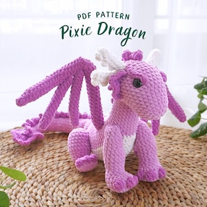 Pixie Dragon Crochet Pattern, Amigurumi Crochet Pattern, Handmade Amigurumi Crochet Pattern, Adorable Dragon Crochet Pattern
