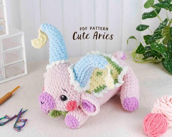 Cute Aries Crochet Pattern, Amigurumi Crochet Pattern, Halloween Crochet Pattern, Handmade Crochet Tutorial, Digital Crochet PDF