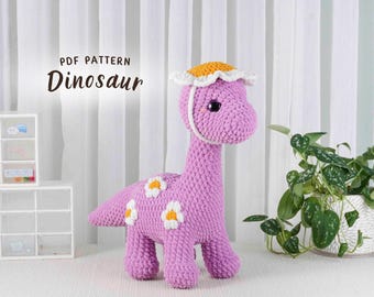 Dinosaur Crochet Pattern, Amigurumi Crochet Pattern, Cute Dino Plush Toy PDF, Easy Cute Animal Crochet Tutorial, Amigurumi Dino Soft Toy