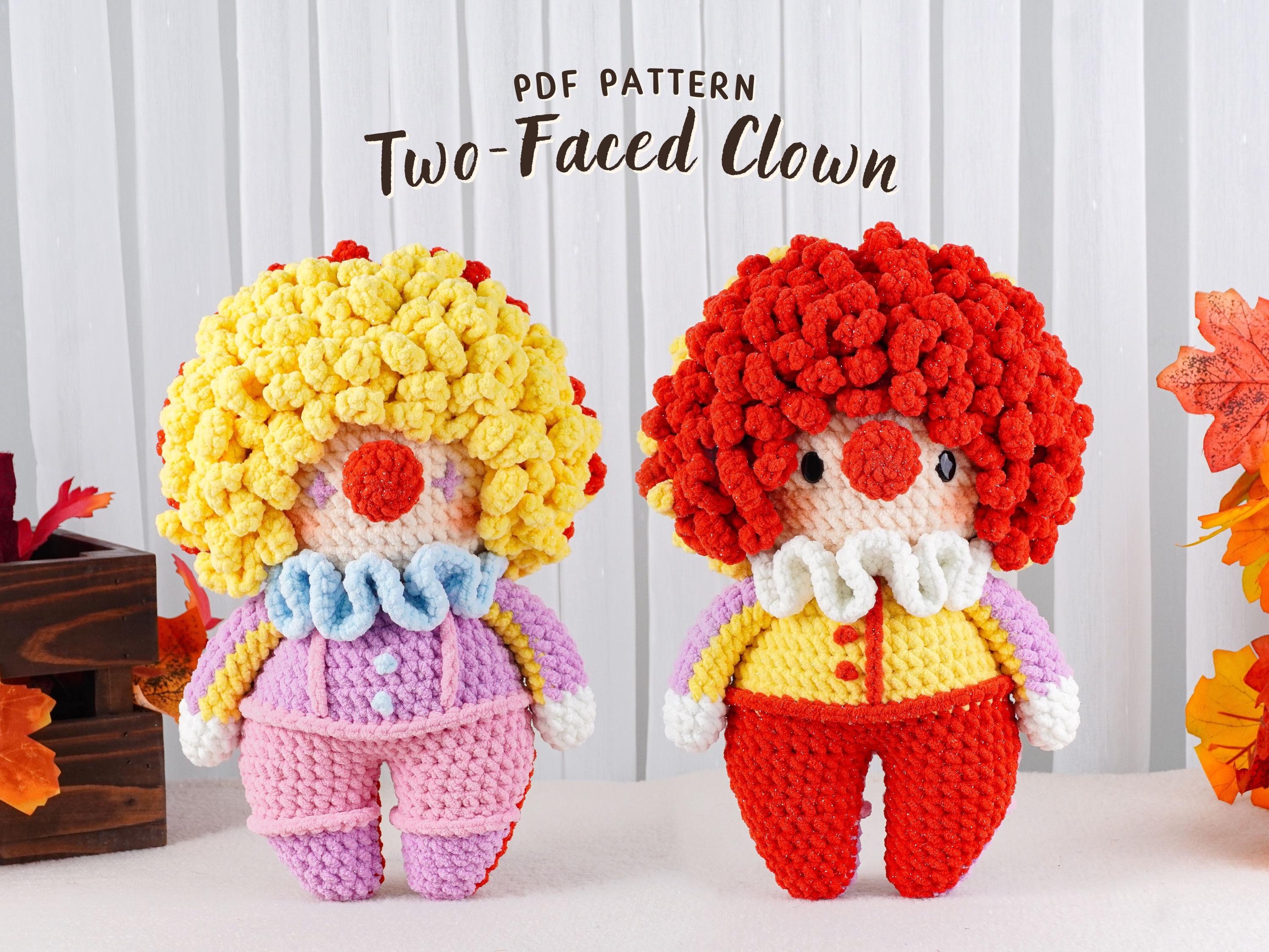 Two-Faced Halloween Clown Crochet Pattern