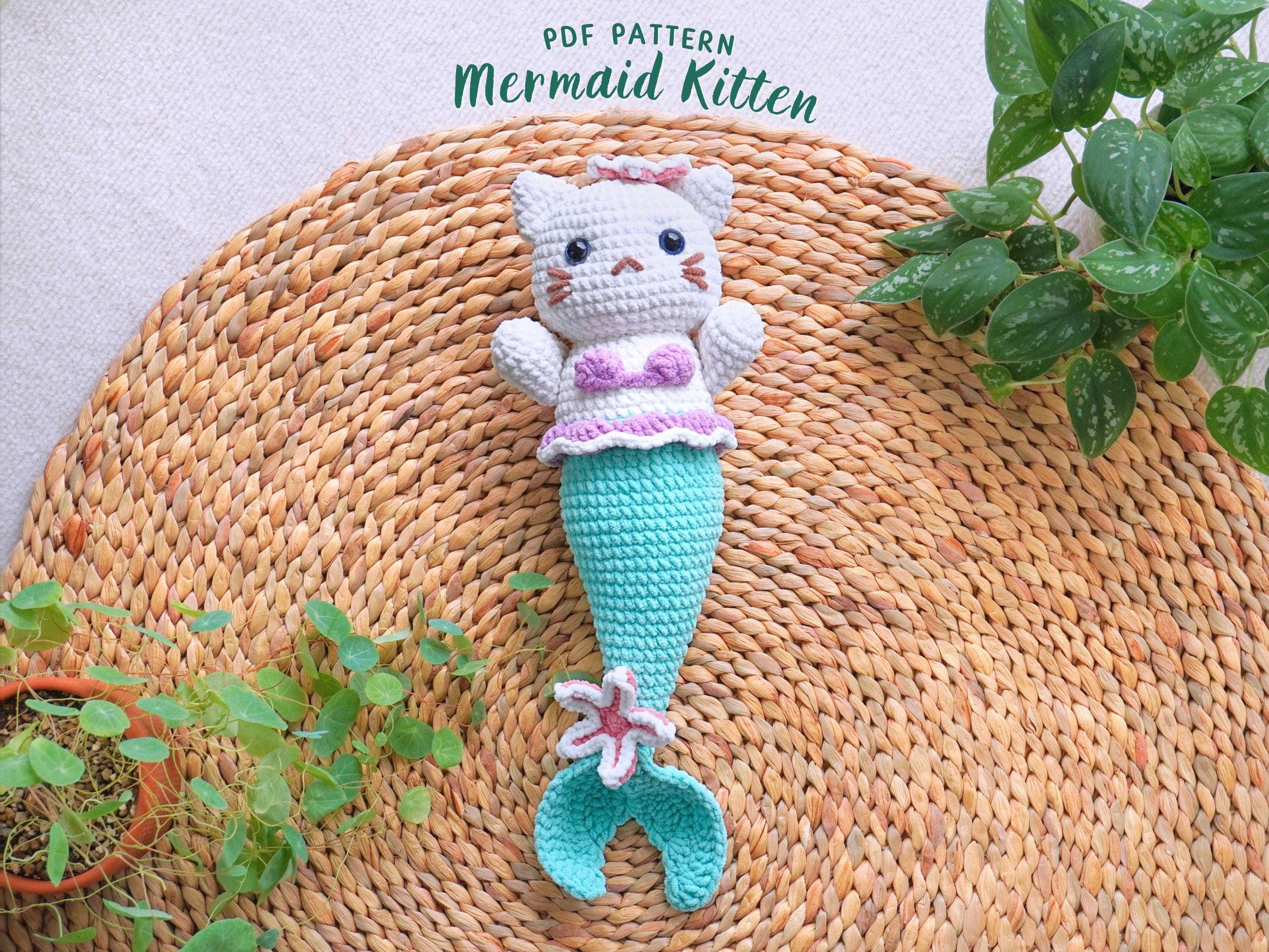 Mermaid Kitten Crochet Pattern for a Large Amigurumi Cat