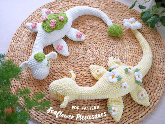 Seaflower Plesiosaurs Crochet Patterns Bundle | Minty Bloom Plesiosaur Pattern, Flower Plesiosaur Pattern, Amigurumi Crochet Pattern