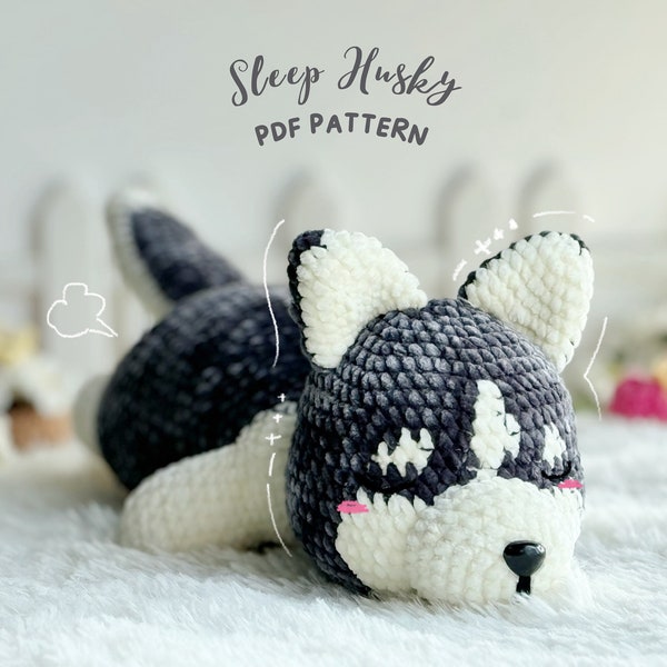 Husky Amigurumi Crochet Pattern, Amigurumi Crochet Pattern, Puppy Crochet Pattern English, Dog Crochet Pattern