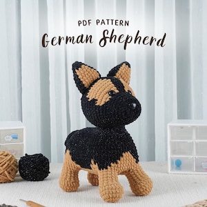 German Shepherd Crochet Pattern, Amigurumi Crochet Pattern,Puppy Crochet Pattern English, Dog Crochet Pattern,  PDF Crochet Pattern