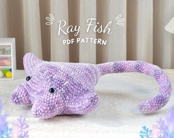 Ray No Sew Crochet Pattern, Stingray Crochet Pattern, Amigurumi Crochet Pattern, Ocean Animal Pattern,  PDF Crochet Pattern