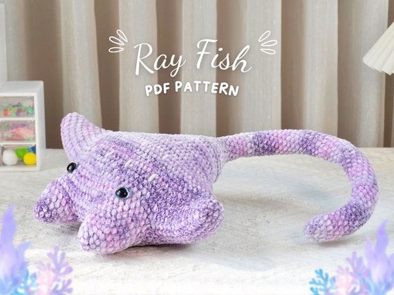 Ray No Sew Crochet Pattern, Stingray Crochet Pattern, Amigurumi Crochet Pattern, Ocean Animal Pattern,  PDF Crochet Pattern