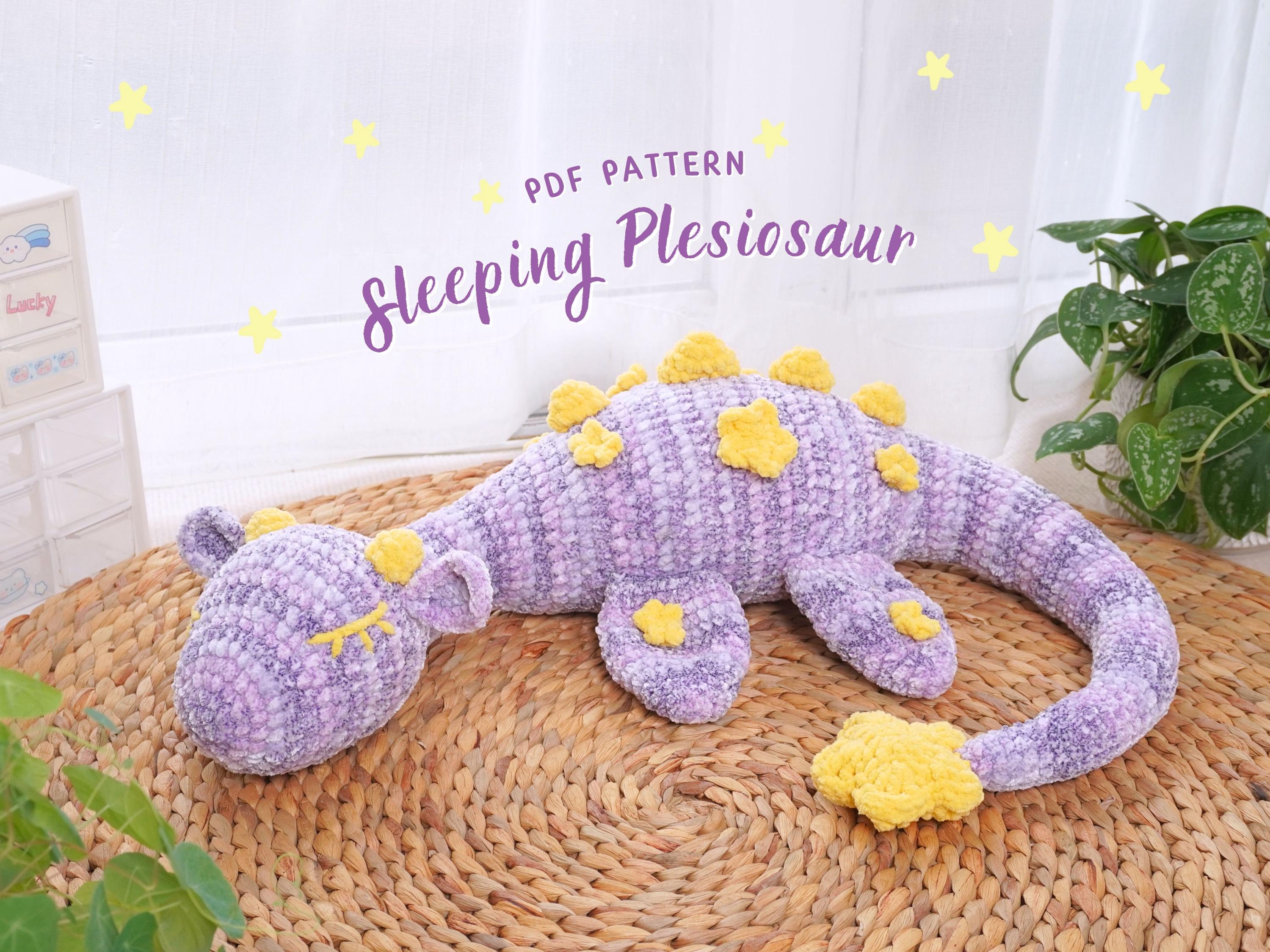 Sleeping Plesiosaur Dragon Crochet Pattern, Amigurumi Crochet Pattern, Dragon Crochet Pattern, Adorable Dragon Crochet Pattern