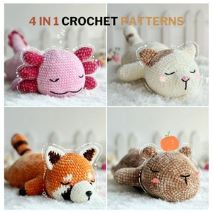 Amigurumi Crochet Pattern, Axolotl Crochet Pattern, Red Panda Crochet Pattern, Cat Crochet Pattern, Capybara Crochet Pattern