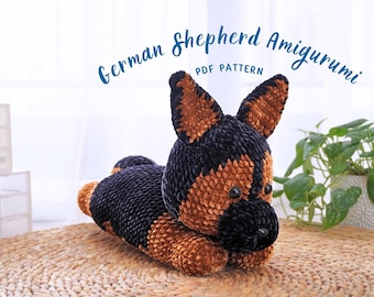 German Shepherd Crochet Pattern, Amigurumi Crochet Pattern,Puppy Crochet Pattern English, Dog Crochet Pattern