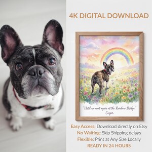 Rainbow Bridge Dog Memorial Custom Dog Portrait Watercolor Style Pet Memorial Gift Dog Mom Dog Dad Art Dog Lover Printable Pet Loss Gift image 2