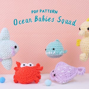 Ocean Babies Crochet Patterns Bundle , Stuffed Sea Animals Crochet Pattern, Amigurumi Crochet Pattern, Ocean Animals Crochet Pattern