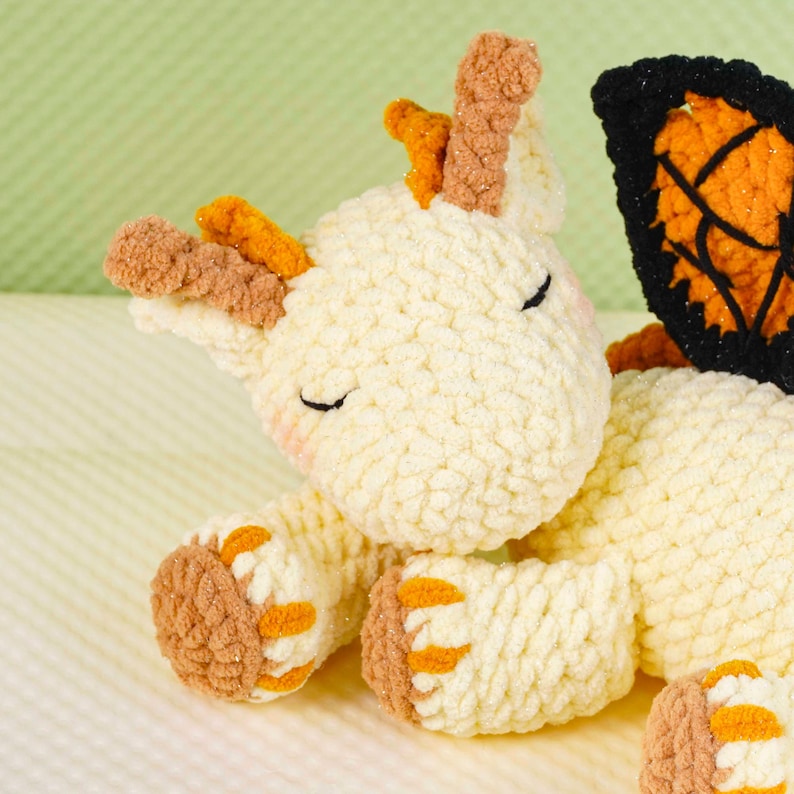 Säsongsbetonade virkmönster för drakar, sommardrakmönster, vårdrakmönster, amigurumidrake PDF-mönster, PDF-mönster bild 5