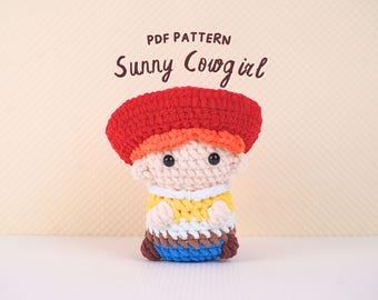 Sunny Cowgirl Crochet Pattern, Amigurumi Crochet Pattern, Stuffed Toy Crochet Pattern, Toy Crochet Patterns